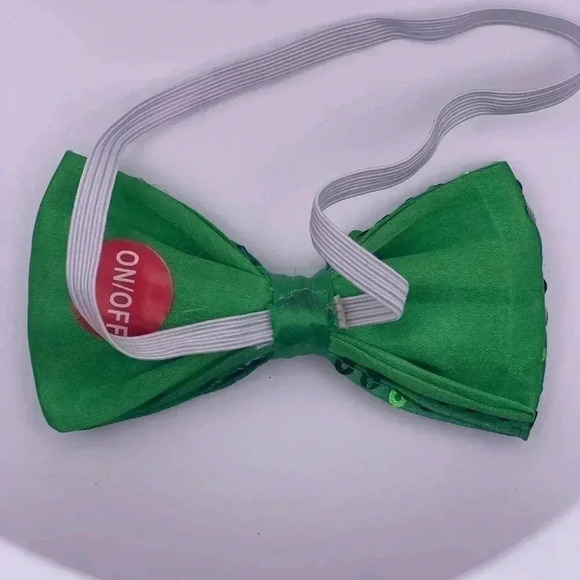 Green Sequin Green Led Bow-Tie - Picture 3 of 3